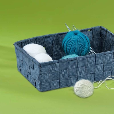 Kela Košík Alvaro PP vláknová stuha 29,5 x 20,5 x 8,5 cm dymovo modrá