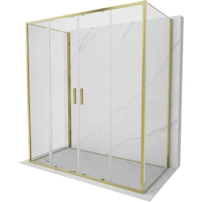Mexen Exo-3S душ кабина 3-стенна плъзгаща 190 x 90 см, прозрачна, златна (8152-190-090-50-00-3S)