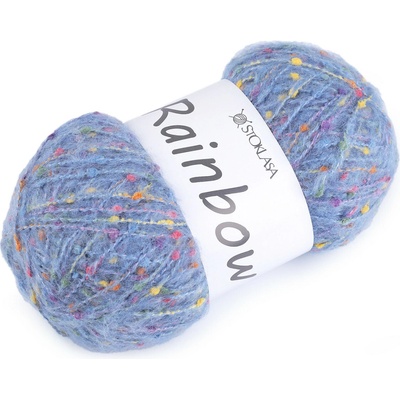 Pletací příze mohérová Rainbow 100 g Varianta: 3 (21-4) modrá světlá, Balení: 1 ks 57865/147365/267074