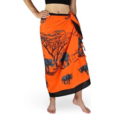 Thajsko Sarong Pareo REN slony oranžová