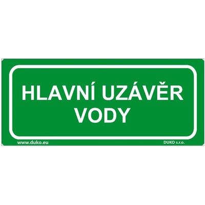 DUKO HLAVNÍ UZÁVĚR VODY Formát: 210 x 90 mm, Materiál: samolepící vinylová fólie