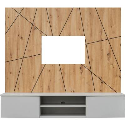 Sconto Obývacia stena XORA 4 dub artisan/sivá