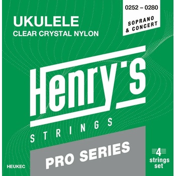 Henry's Clear Crystal Nylon UKULELE Soprano / Concert Струни за сопрано укулеле (HEUKECPRO)