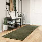 vidaXL Килим HUARTE с къс косъм, мек и миещ се, горско зелен 80x250 см (375092)