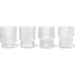 ferm LIVING Чаша за вода RIPPLE 200 ml, комплект от 4 бр. , прозрачен, твърди LIVING (FERM5438)
