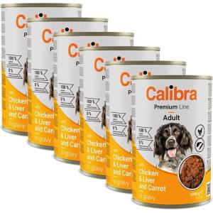Calibra Dog Premium Adult с пиле и черен дроб 6 x 1240 г