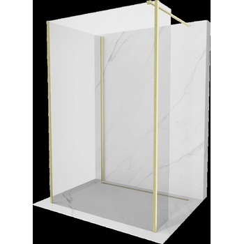 Mexen Kioto стена за душ Walk-in 125 x 80 x 40 см, прозрачна, златна четка - 800-125-080-221-55-00-040 (800-125-080-221-55-00-040)