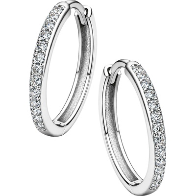 Zlaton Náušnice bílé zlato kruhy 1.8cm 2.25g s diamantem 0.290ct N07042602494