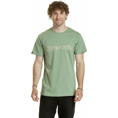 Meatfly мъжка тениска Striped Logo Basil Meatfly | Zelen | МЪЖЕ | S