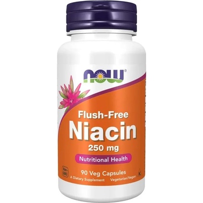 NOW Flush-Free Niacin, 250 mg, 90 растителни капсули, Now