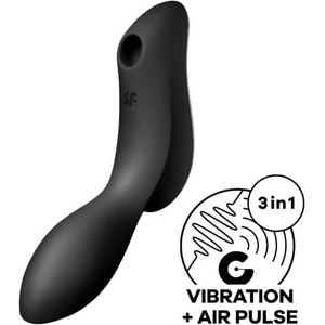 Satisfyer Curvy Trinity 2 - вибратор 2 в 1 с въздушни вълни (черен)