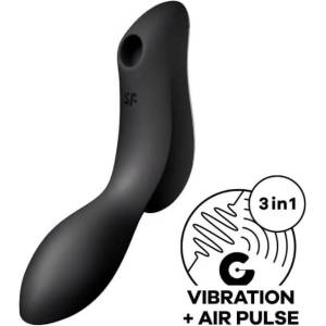Satisfyer Curvy Trinity 2 - вибратор с въздушни вълни 2в1 - черен