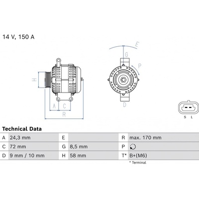 Alternátor BOSCH 0 986 085 110