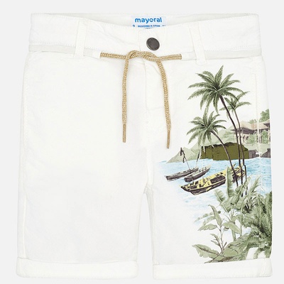 Mayoral chlapecké kraťasy s potiskem palmy béžová