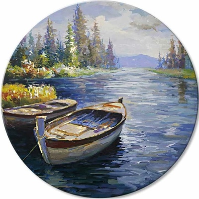 Kulatý malovaný obraz Začátek dobrodružství - 60 cm