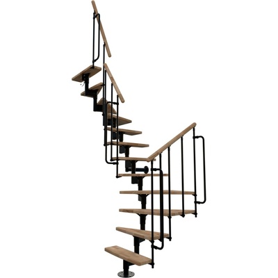 Minka STAIRS Lomené modulové schodiště Joker 180° buk/černá, 304,2 cm