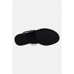 Calvin Klein сандали с равна подметка дамски от кожа ROUND FLAT SNDL THONG LTH HDW (HW0HW02926)