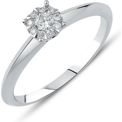 Lillian Vassago Zásnubní briliantový prsten z bílého zlata LLV59 DR018W