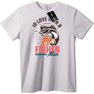 NOONEBRAND Тениска Обичам Риболова - 2XL, Black