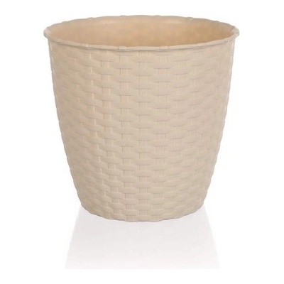 VETRO PLUS Květináč RATTAN 19 cm krémový