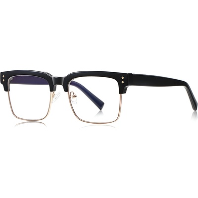Techsuit Очила за компютър Techsuit Anti-Blue Light Glasses Reflex PC (2205) - дамски, квадратни - Черен / Златист