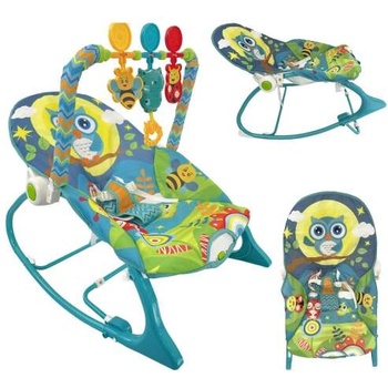 Image 1 of Pepita Вибриращо-музикален стол за отдих с играчки - синьо-зелено (68144)