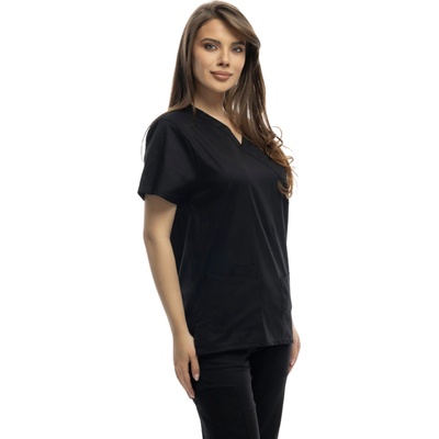 Медицински екип Lisa Black - памучен, еластичен, черен (B9150BL)