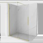 Mexen Velar плъзгаща преграда за душ Walk-in 130 x 200 cm, прозрачна 8 mm, златна (871-130-000-03-55)