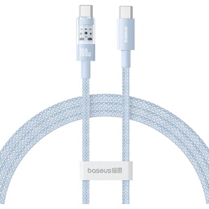 Baseus USB-C към Type-C кабел, супер бързо зареждане 100 W, 2 м - Baseus Gem (P10373000311-01) - Galaxy Blue