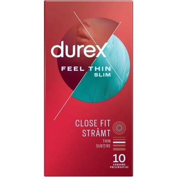 Durex 10 бр. Тънки, широки презервативи Durex Feel Thin Slim