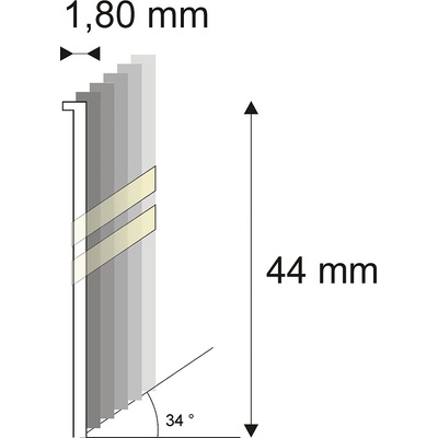 Truhlářské Brady šikmé 34° Narex 15G-DA/44 - 1,80 x 44 mm - 4.000 ks
