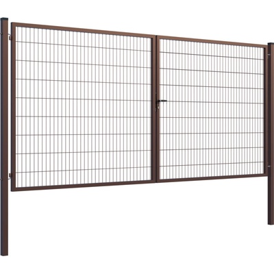 EKOfence Brána 2kr. SQUARE ZnPVC 4000x1800mm, 80x80mm, hnedá 16370