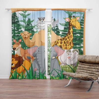 Sablio Závěs Zoo: 2ks 140x250cm