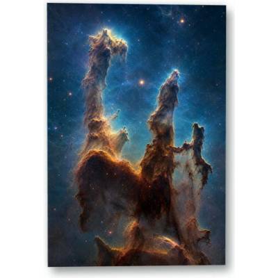 Plakát – Plynové pilíře v modré mlhovině 90 × 135 cm Bez rámu Ne Bez rámu