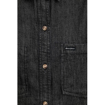 Guess Jeans Памучна риза Guess Jeans дамска в черно със свободна кройка с класическа яка W5BH0D D6161 (W5BH0D.D6161)