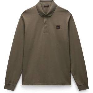 Napapijri Мъжка поло тениска Napapijri E-Badge L/S Polo shirt - Tea Leaf (216-6804-0211)