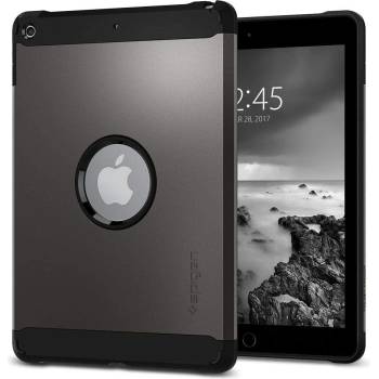 Spigen Tough Armor Case - хибриден кейс с най-висока степен на защита за iPad 5 (2017), iPad 6 (2018) (тъмносив)