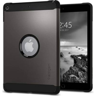Spigen Tough Armor Case - хибриден кейс с най-висока степен на защита за iPad 5 (2017), iPad 6 (2018) (тъмносив)