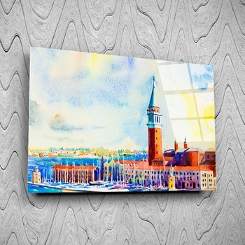 Art gift Стъклено АРТ пано - Пейзаж в града