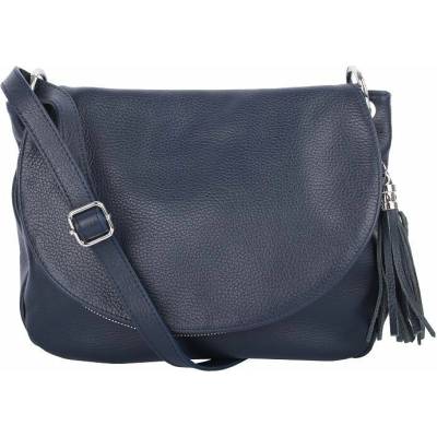 Talianske Angela modrá talianska kožená crossbody kabelka z pravej kože