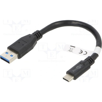 Goobay 45247 USB 3.0, USB A vidlice, USB C vidlice, 0,15m, černý