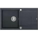 Quadron Unique Evan 111 черна - вградена композитна мивка от неръждаема стомана 86x50 см (HCQE8650U8_BS_P2O) Мивка за вграждане