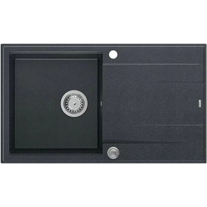 Quadron Unique Evan 111 черна - вградена композитна мивка от неръждаема стомана 86x50 см (HCQE8650U8_BS_P2O) Мивка за вграждане