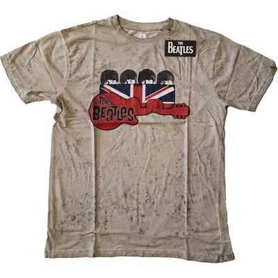The Beatles tričko Guitar & Flag natural