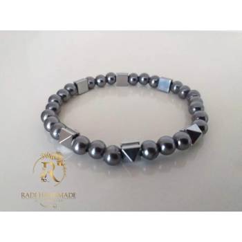 Image 1 of Radi handmade Мъжка гривна със сив хематит (395)