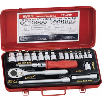 Genius Tools Súprava E-torx 1/4 a 3/8" 19 ks TX-2319