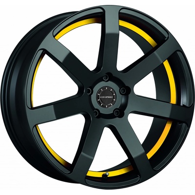 Corspeed Challenge 10x20 5x120 ET25 matt black trim yellow