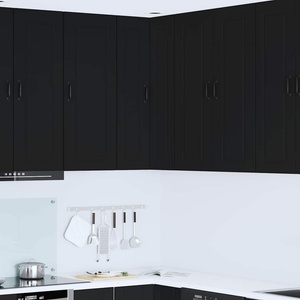 vidaXL Стенно ъглово шкафче PORTO Черно 57 x 57 x 100 см (885516)