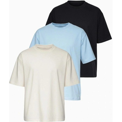 Tříbalení směsi triček oversize černá/světle modrá/bílá TSBC-0291