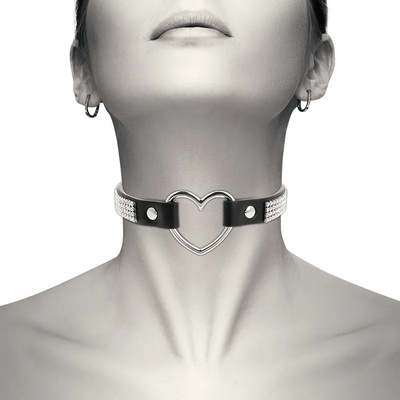 Coquette Hand Crafted Choker Heart with Crystals 229289 Black